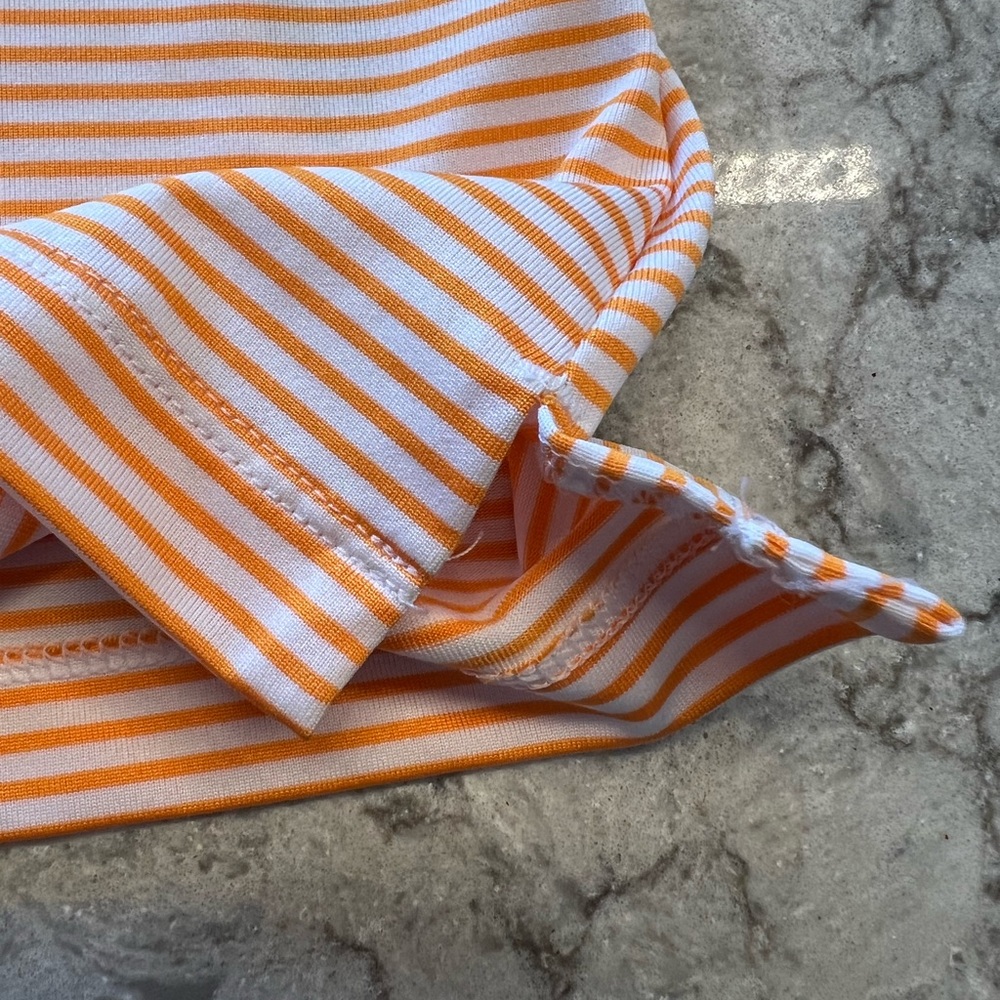 Nike Golf Orange and White Stripe Dry-Fit Top -Size Medium - Picture 7 of 12